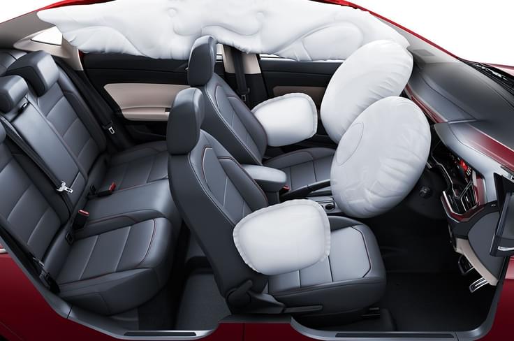 6 airbags on offer on the 2022 VW Virtus. 6 airbags on offer on the 2022 VW Virtus.